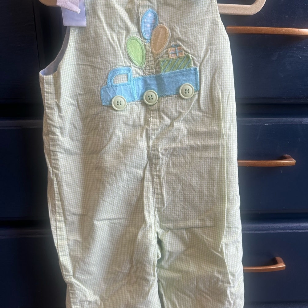 REVERSIBLE - Seersucker JonJon with Truck Applique and Carousel Horse